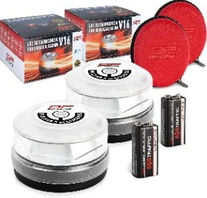 Pack de 2 luces de emergencias V16 con bateria 9V homologadas por DGT 3.0 con cobertura nacional